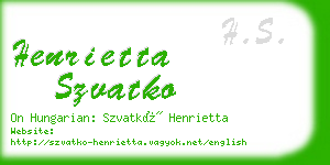 henrietta szvatko business card